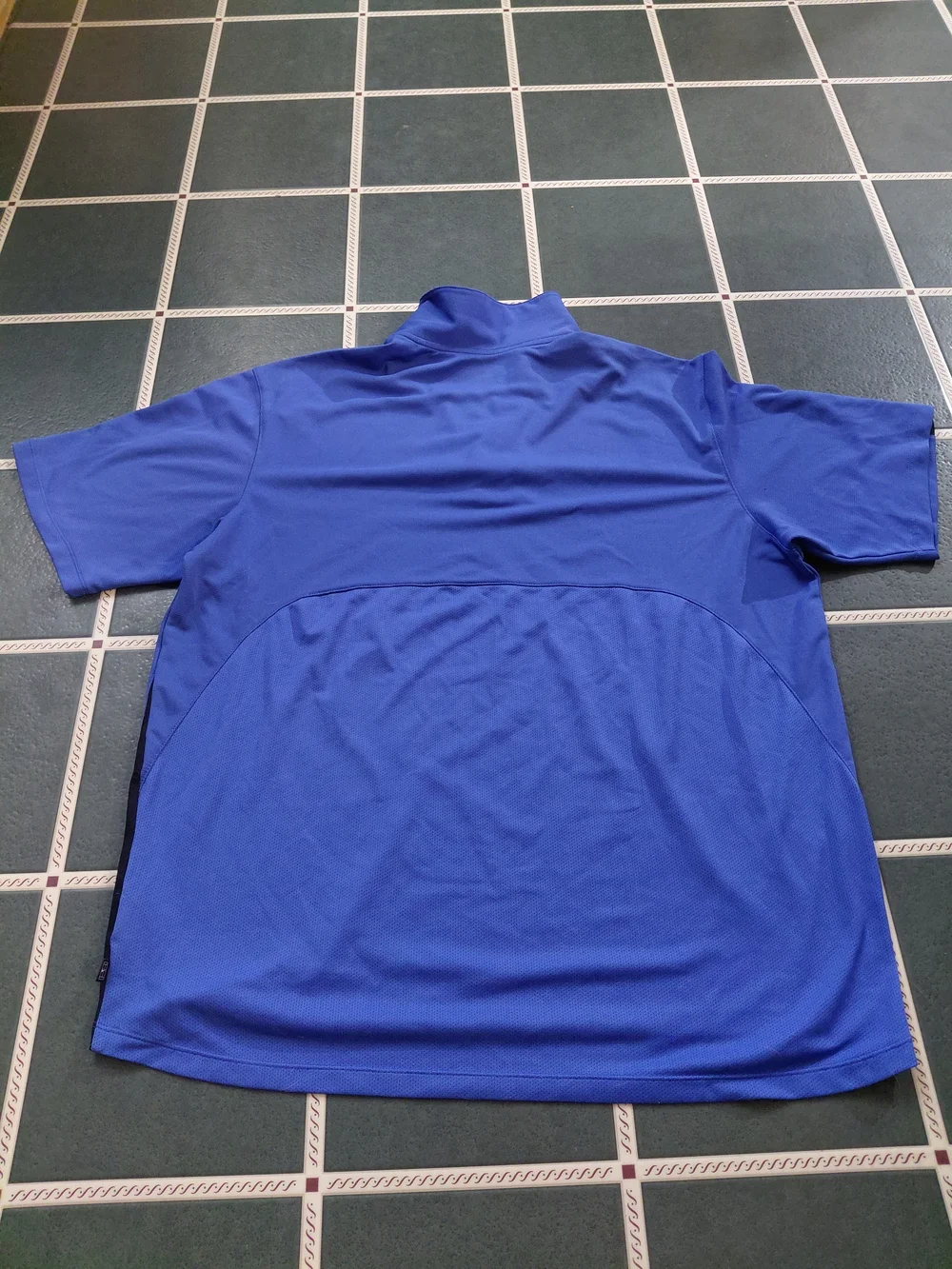 Nike Blue Dri-FIT Polo Shirt with Black Panels - Picture 4 of 5